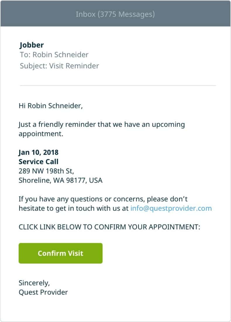 Friendly Email Reminders help eliminate no-shows