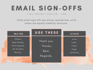 Different kinds of email sign offs