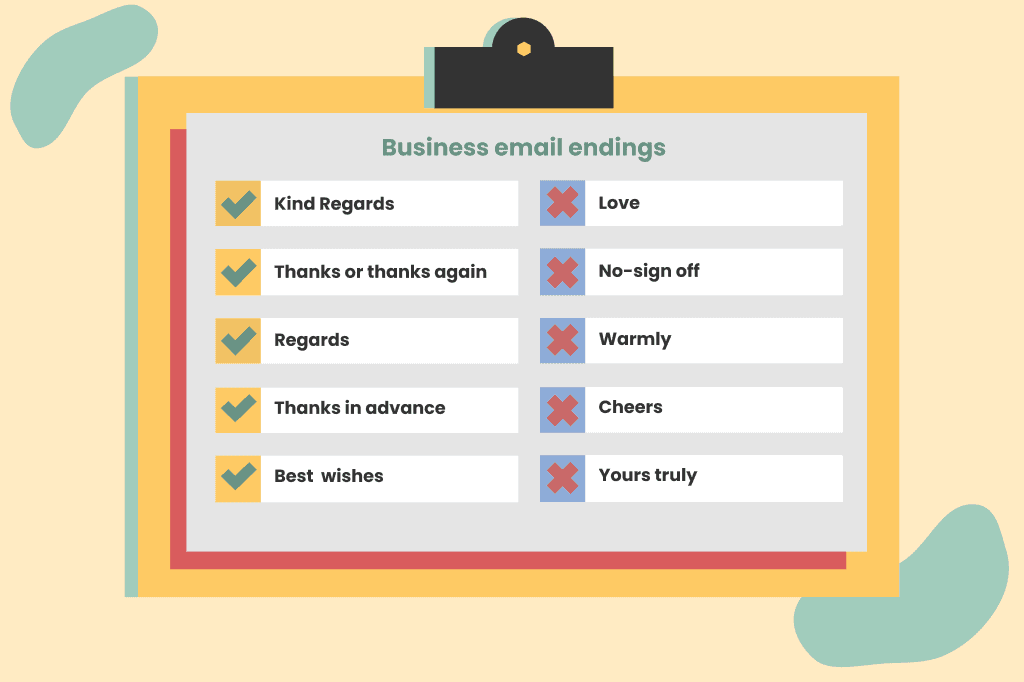 What are the different types of email sign-offs? 