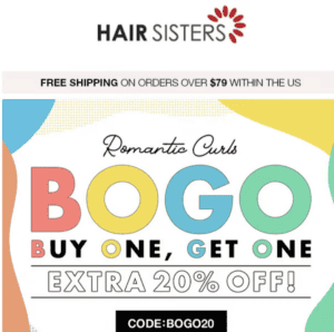 Hair Sisters promotional emails