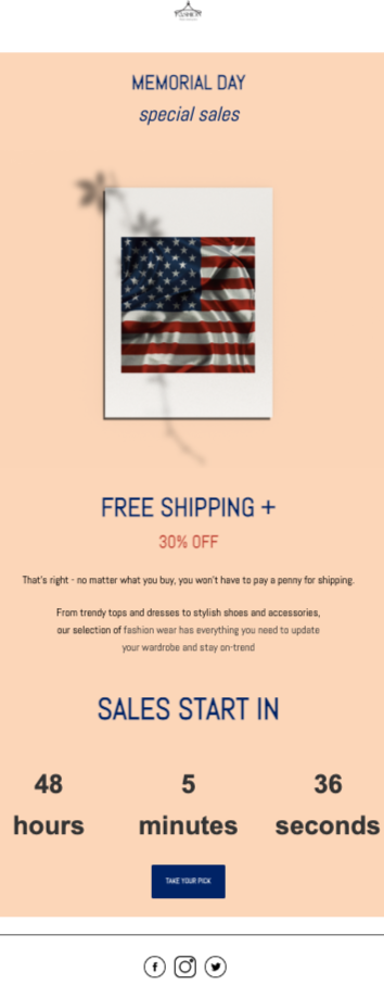 Memorial Day email templates from EngageBay