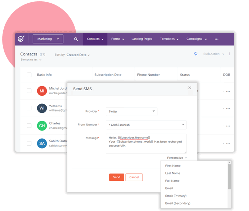 make calls from engagebay crm